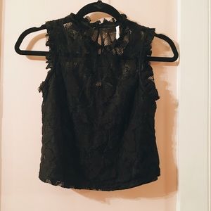 Zara Black Lace Top